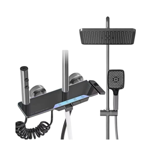 خلاط دش حمام ذكي 4×1 نحاس – أسود رمادي بمفاتيح بيانو كود 735