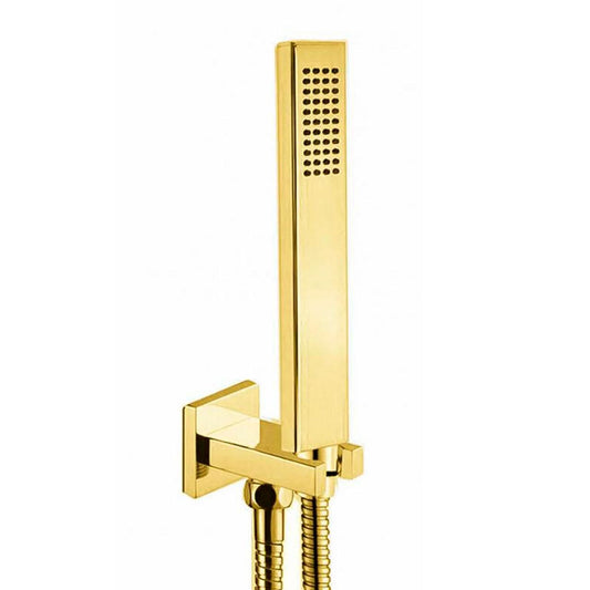 سماعة الدش ألفا جولد من النحاس باللون الذهبي مع الحامل و الخرطوم الحراري ALFA Gold كود 691