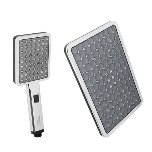 عامود دش 2 × 1 بورتو طاسة مستطيلة وسماعة 2 نظام اللون كروم منتج مستورد تركي من ايبوميكس كود المنتج 533 - كيان - للأدوات الصحية والديكورات الحديثة