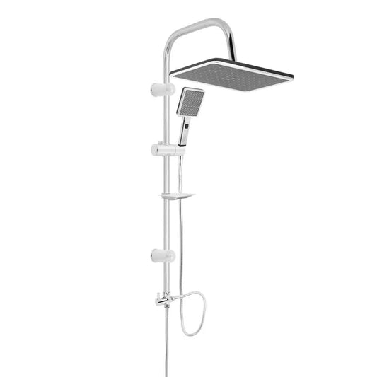 عامود دش 2 × 1 بورتو طاسة مستطيلة وسماعة 2 نظام اللون كروم منتج مستورد تركي من ايبوميكس كود المنتج 533 - كيان - للأدوات الصحية والديكورات الحديثة