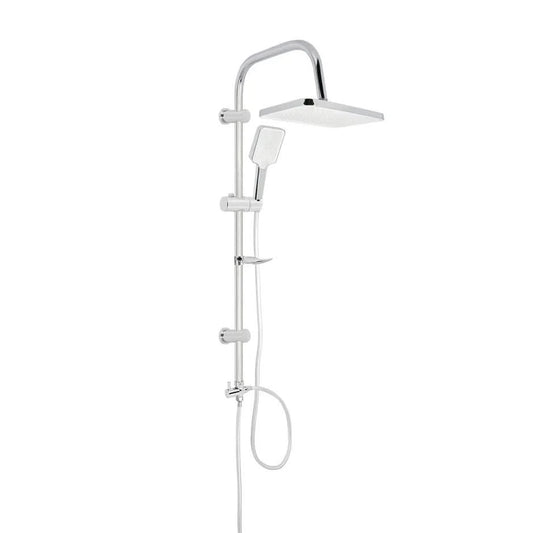 عامود دش 2 × 1 موديل 92 طاسة مستطيلة وسماعة 2 نظام اللون كروم من فوكس جلوب كود المنتج 534 - كيان - للأدوات الصحية والديكورات الحديثة