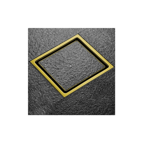 غطاء بيبة بلاطة ذهبي لامع 15*15 سم مزود ببلف عدم رجوع استانلس 304 كود المنتج 576 - كيان - للأدوات الصحية والديكورات الحديثة