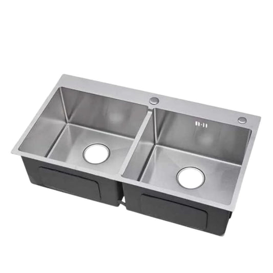 حوض 2 عين فتحتين مقاس 80 *46 مستورد صيني شامل دسبنسر الصابون كود المنتج 433 - كيان - للأدوات الصحية والديكورات الحديثة