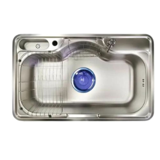 حوض المطبخ الكورى 82 × 50 سم بالصرف و المشتملات HENZ KOREA إستانلس Made In Korea كود المنتج 418 - كيان - للأدوات الصحية والديكورات الحديثة
