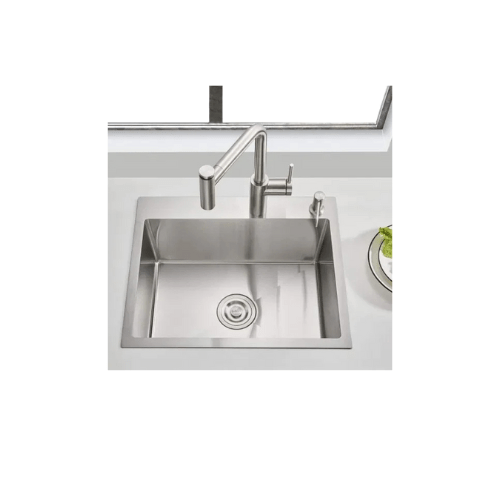 حوض استيل معالج بالنانو 304 الطول 45 العرض 45 شامل دسبنسر صابون وخلاط نيكل مستورد 3 في 1كود المنتج 435 - كيان - للأدوات الصحية والديكورات الحديثة