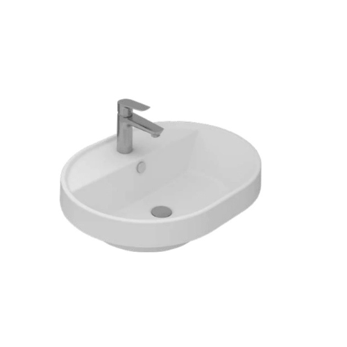 حوض فينوس فوق سطح أفقي 037960 بالفايظ بفتحة للخلاط مقاس 60 × 47 سم من ساني بيور كود المنتج 543 - كيان - للأدوات الصحية والديكورات الحديثة