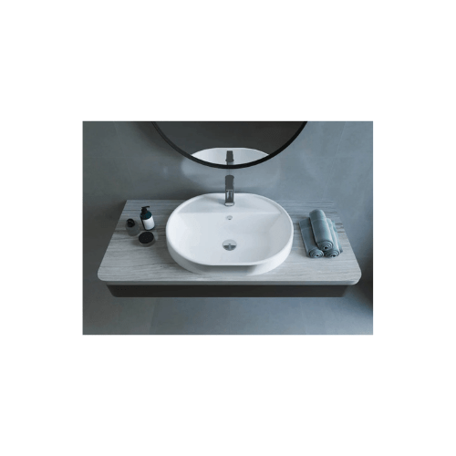 حوض فينوس فوق سطح أفقي 037960 بالفايظ بفتحة للخلاط مقاس 60 × 47 سم من ساني بيور كود المنتج 543 - كيان - للأدوات الصحية والديكورات الحديثة