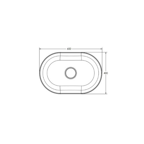 حوض تايتن فوق الرخامة / فوق سطح أفقى 050660 بدون فايظ و بدون فتحة للخلاط مقاس 60 × 40 سم اللون أسود من ساني بيور كود المنتج 546 - كيان - للأدوات الصحية والديكورات الحديثة