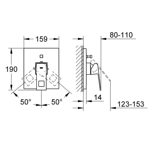 خلاط بانيو دفن يوروكيوب 19896000 بمحول اوتوماتيك بانيو - دش ومقبض واحد للتحكم فى المياة بدون الجسم الدفن اللون كروم من جروهى كود المنتج 479 - كيان - للأدوات الصحية والديكورات الحديثة