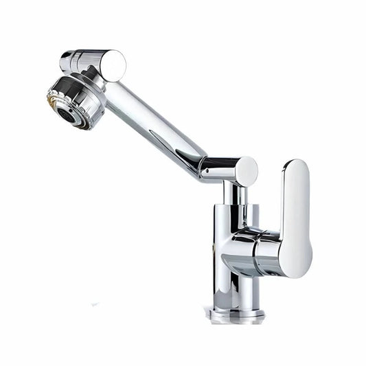 خلاط حوض ديكور 2 نظام برأس متحركة 360 درجة مقاس 50 مم لتدفق المياة و مقبض جانبى إرتفاع 15 سم و قنطرة بطول 20 سم اللون كروم منتج مستورد كود المنتج 398 - كيان - للأدوات الصحية والديكورات الحديثة