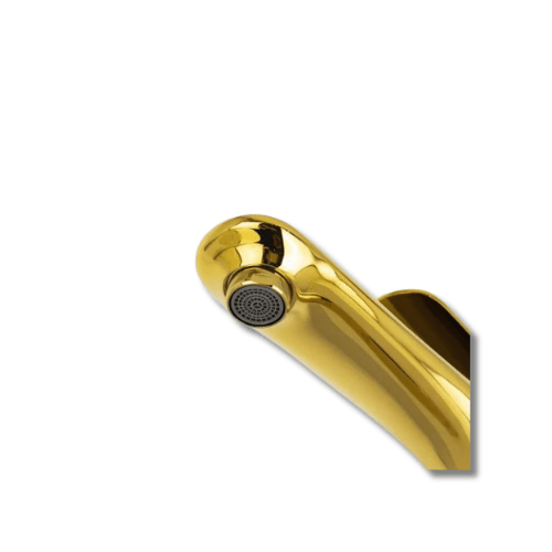 خلاط حوض ديكور 3001G بإرتفاع 26 سم و قنطرة بطول 18 سم و مقبض مسلوب اللون ذهبى كود المنتج 392 - كيان - للأدوات الصحية والديكورات الحديثة