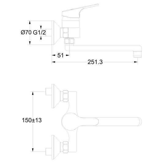 خلاط مطبخ حائطى - معلق سليم لاين B8599AA بيد واحدة للتحكم فى المياة بقنطرة سفلية متحركة اللون كروم من أيديال ستاندرد كود المنتج 469 - كيان - للأدوات الصحية والديكورات الحديثة
