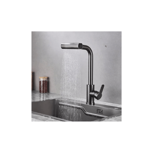 خلاط مطبخ شداد 4 نظام لرش المياه برأس قابلة للسحب لون فضي Kitchen Water Mixer كود المنتج 463 - كيان - للأدوات الصحية والديكورات الحديثة