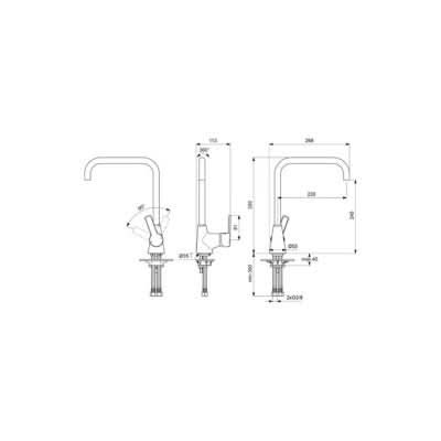 خلاط مطبخ شجرة أيديال ستريم B 1488 AA (BC951AA) بمقبض جانبى بإرتفاع 32 سم طول القنطرة 26.8 سم اللون كروم من أيديال ستاندرد كود المنتج 457 - كيان - للأدوات الصحية والديكورات الحديثة