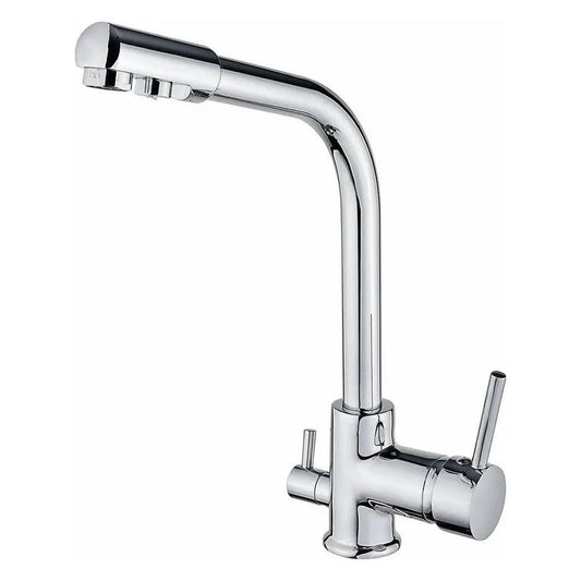 خلاط مطبخ شجرة فوشيا DKM 05 بعدد 2 مخرج للمياة بمقبض لكل مخرج اللون كروم منتج مستورد تركى كود المنتج 460 - كيان - للأدوات الصحية والديكورات الحديثة