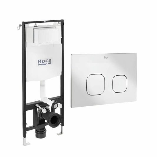 خزان دفن شاسية كامل بالوش المربع كروم اكتيف وان سليم A89P060020 سُمك 8 سم شامل مجموعة التثبيت من روكا كود المنتج 521 - كيان - للأدوات الصحية والديكورات الحديثة