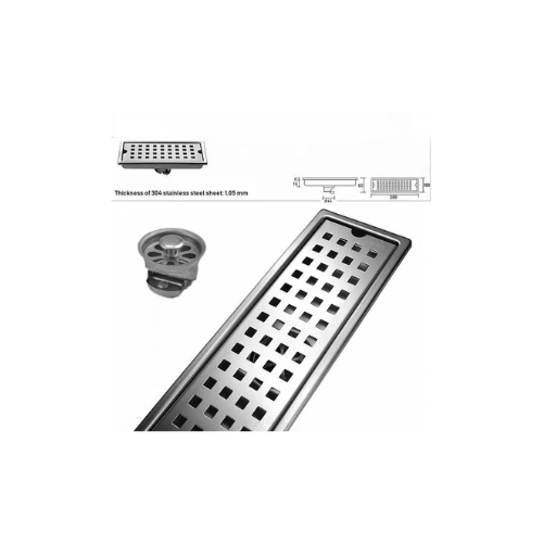 مجرى شاور مربعات فضي إستانلس 304 عرض 10سم طول 20 سم ببلف عدم رجوع كود المنتج 581 - كيان - للأدوات الصحية والديكورات الحديثة