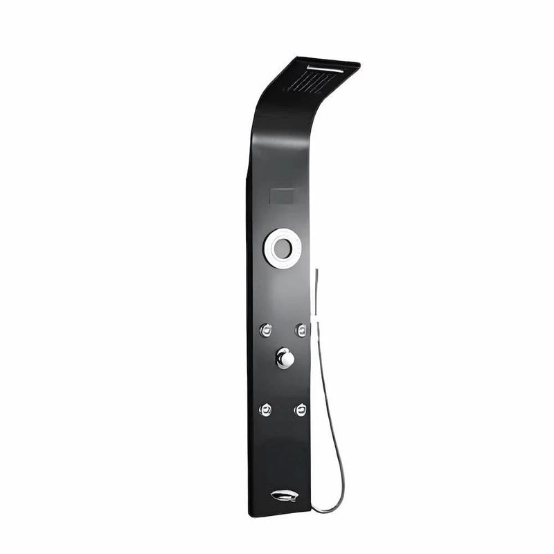 شاور بانل هانز سيركل لون اسود 6×1 بالشاشة الديجيتال و اضاءة علوية و الشلال HANZ Circle Shower Panel كود المنتج 492 - كيان - للأدوات الصحية والديكورات الحديثة