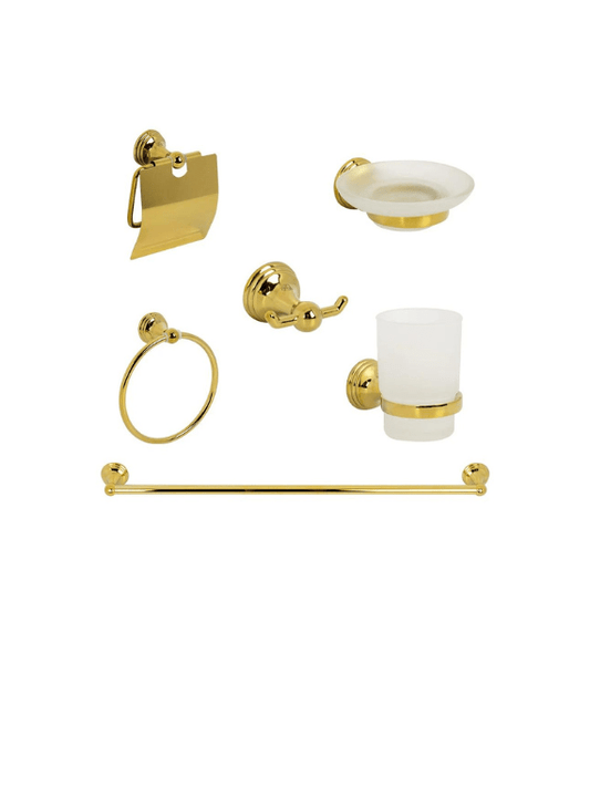 طقم أكسسوارات 348 عدد 6 قطع اللون كروم منتج تركي استانلس 304 - كيان - للأدوات الصحية والديكورات الحديثة