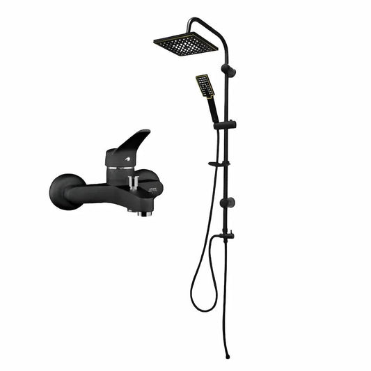 طقم دش عامود دش 2 × 1 هولندا مربعة و خلاط بانيو ايجى اللون أسود من ايبو ميكس كود المنتج 537 - كيان - للأدوات الصحية والديكورات الحديثة