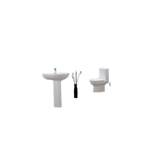 طقم حمام بلان مرحاض G0621 - G0622 و حوض V1340 مقاس 65 سم بالعامود الطويل من أيديال ستاندرد كود المنتج 559 - كيان - للأدوات الصحية والديكورات الحديثة