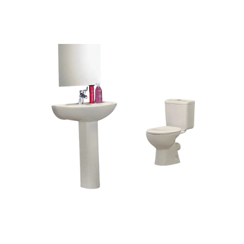 طقم حمام سبيس مرحاض كامل G0421 - G0422 و حوض V1440 مقاس 60 سم بالعامود الطويل من أيديال ستاندرد من أيديال ستاندرد كود المنتج 558 - كيان - للأدوات الصحية والديكورات الحديثة