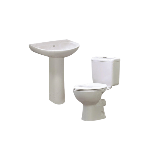 طقم حمام سبيس مرحاض كامل G0421 - G0422 و حوض V1440 مقاس 60 سم بالعامود الطويل من أيديال ستاندرد من أيديال ستاندرد كود المنتج 558 - كيان - للأدوات الصحية والديكورات الحديثة