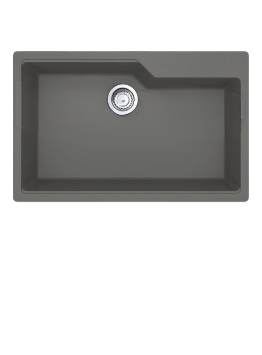 ( طلب مسبق ) حوض مطبخ جرانيت نسخة فرانكي 304 بمواصفات وجودة اوروبية غير قابل للخدش والتجريح مقاس 78×50 لون جراي بالصرف 3 بوصه بتقنية النانو سيرامك الغير قابل للخدش والتجريح يمكن تركيب الحوض ساقط داخل الرخامة او اعلي الرخامة + خلاط حوض مطبخ اسود 360 درجة - كيان - للأدوات الصحية والديكورات الحديثة