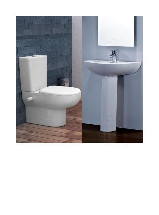 ( طلب مسبق ) طقم حمام بلان مرحاض ملاصق للحائط G0686 و حوض V1340 مقاس 65 سم بالعامود الطويل من أيديال ستاندرد كود 356 - كيان - للأدوات الصحية والديكورات الحديثة