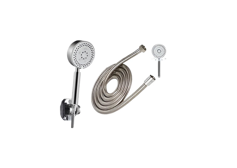 سماعة دش ستانلس  مدور درجات مياه متعدده + خرطوم 1.5 متر حراري كود 690