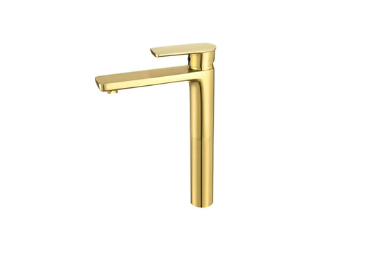 خلاط حوض ديكور 3001G بإرتفاع 26 سم و قنطرة بطول 18 سم و مقبض مسلوب اللون ذهبى كود المنتج 392