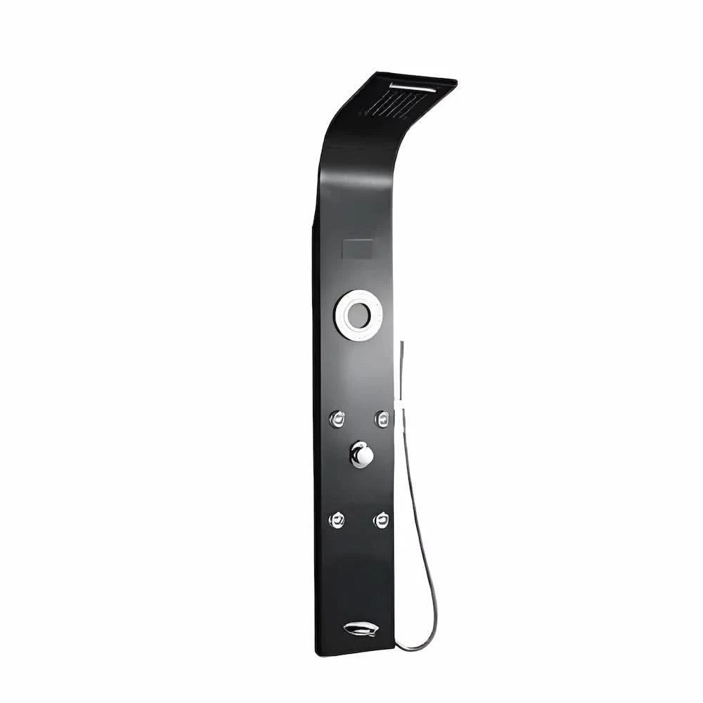شاور بانل هانز سيركل لون اسود 6×1 بالشاشة الديجيتال و اضاءة علوية و الشلال HANZ Circle Shower Panel كود المنتج 492 - كيان - للأدوات الصحية والديكورات الحديثة