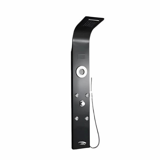 شاور بانل هانز سيركل لون اسود 6×1 بالشاشة الديجيتال و اضاءة علوية و الشلال HANZ Circle Shower Panel كود المنتج 492 - كيان - للأدوات الصحية والديكورات الحديثة
